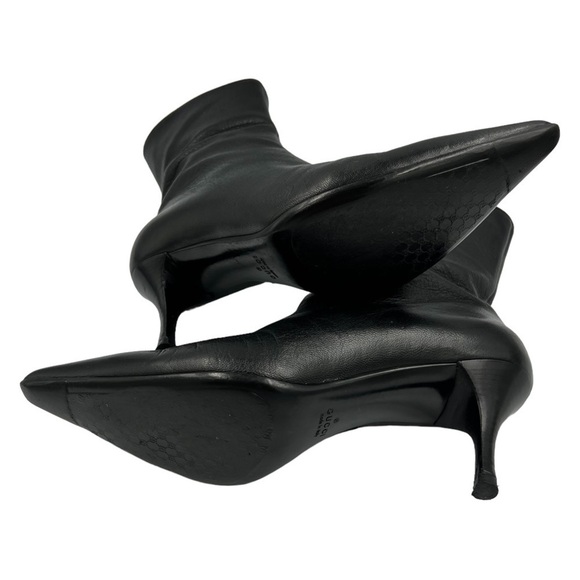 GUCCI Leather Ankle Boot Black 6 - Picture 14 of 17
